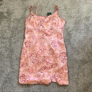 Pink watercolor slip dress